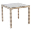 Ottery Outdoor Fiji 810mm Glass Top Dining Table In Pearl