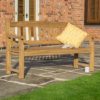 Taplow Outdoor 1.5m Wooden Seating Bench In Natural Timber