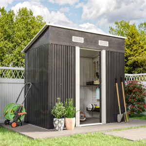 4′ x 6′ ft / 4′ x 8′ ft Garden Shed with Skillion Roof Top Steel