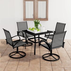 Clayton Small Steel 5 Piece Garden Dining Set In Anthracite