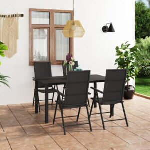 Sarnia Medium Aluminium 5 Piece Garden Dining Set In Black