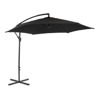 3m Hanging Banana Cantilever Garden Parasol – Black