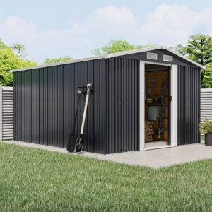 Waterproof 6×8/8×8/10x8ft Metal Shed With Gable Roof