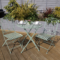 Wrought Iron Bistro Set – Sage Green