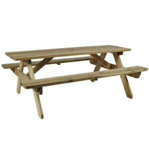 Haswell Outdoor Wooden 6 Seater Picnic Dining Set In Natural