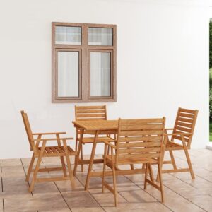 Salado Small Acacia Wood 5 Piece Garden Dining Set In Natural