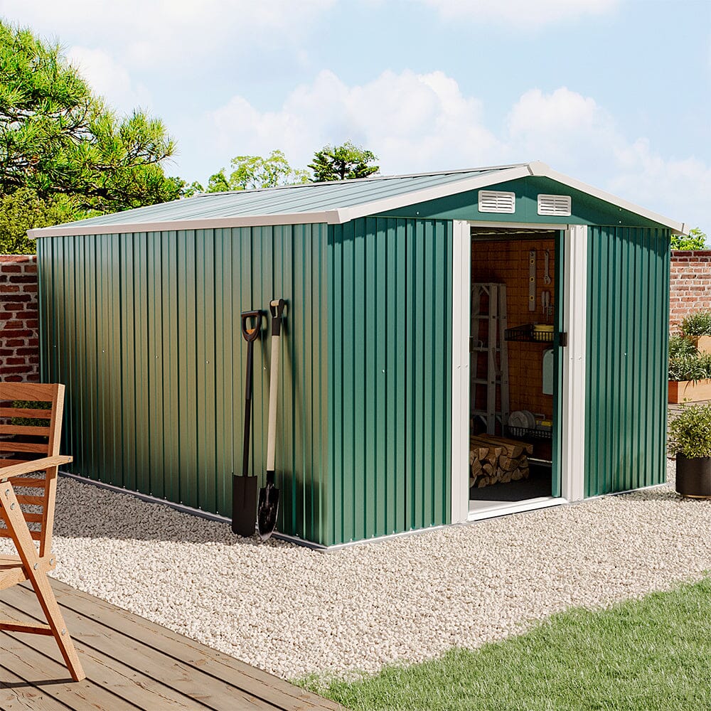 Waterproof 6x8/8x8/10x8ft Metal Shed With Gable Roof