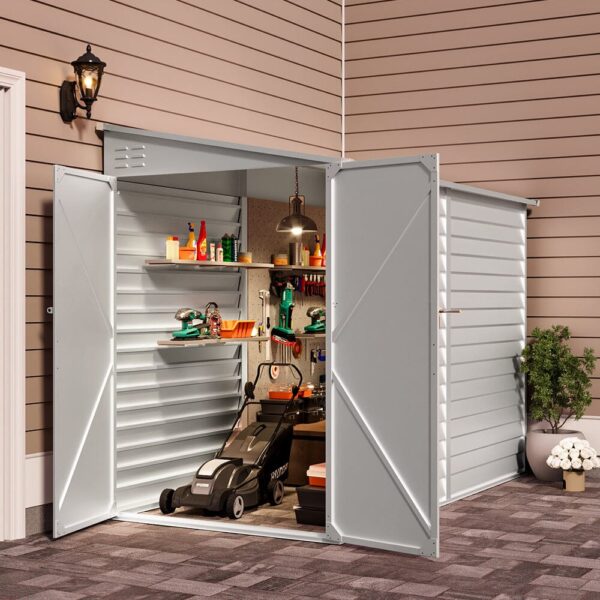 9ft Lockable Steel Garden Bike Storage Shed