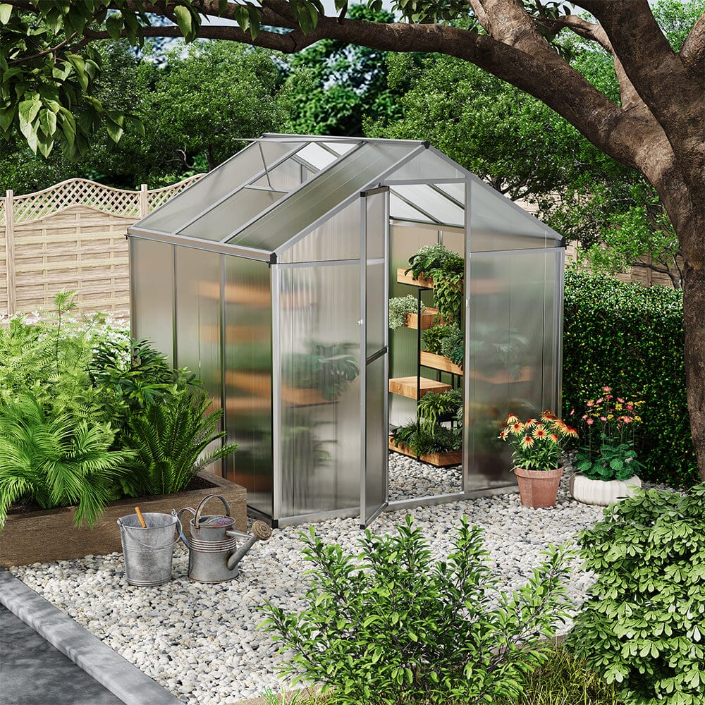 Aluminium Polycarbonate Apex Greenhouse