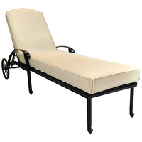 Aluminium Sun Lounger With Beige Cushion