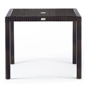 Arlo Outdoor Rattan Dining Table Square With Glass Top