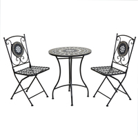 Black and Grey Mosaic Bistro Set