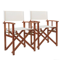 FSC® Certified Wooden Pair of Folding Directors Chairs Cream