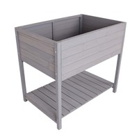 FSC® Certified Wooden Planter – Grey