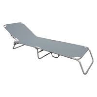 Folding Sun Lounger Grey