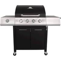 Melbourne Premium 4 Burner Gas BBQ With Side Burner Black