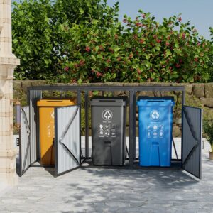 Outdoor Metal Garbage Can Garden Storage Shed