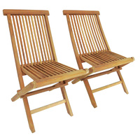 Pair of Teak Folding Garden Chairs