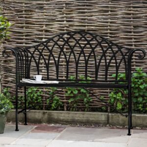 Dickson Outdoor Metal Seating Bench In Black