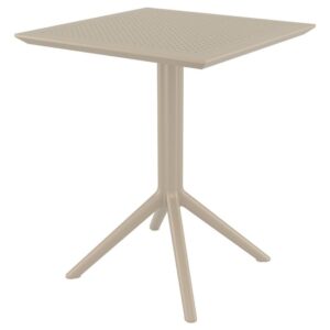 Fornebu Wooden Outdoor Dining Table In Taupe