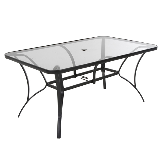 Cosco Outdoor Paloma Glass Dining Table In Dark Grey