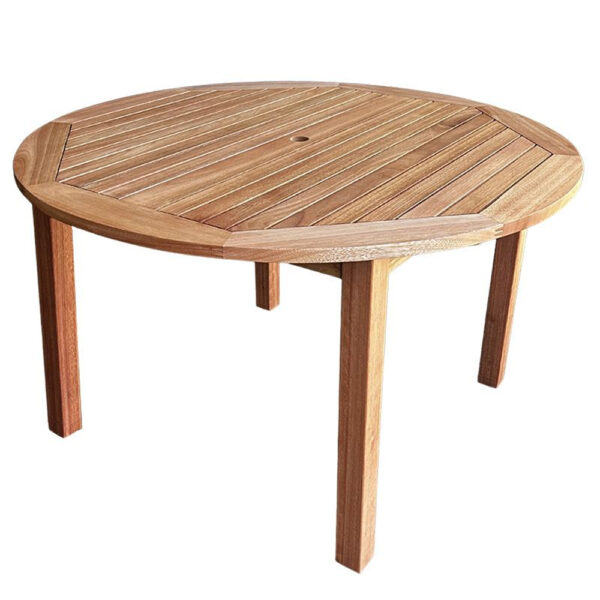 Marfa Outdoor Wooden Round Dining Table In Natural
