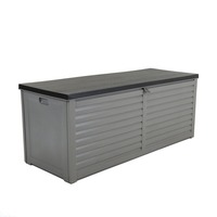 390L Large Outdoor Plastic Storage Box – Grey and Black