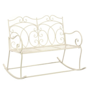 Dhuni Outdoor Cast Aluminium Seating Bench In Antique White