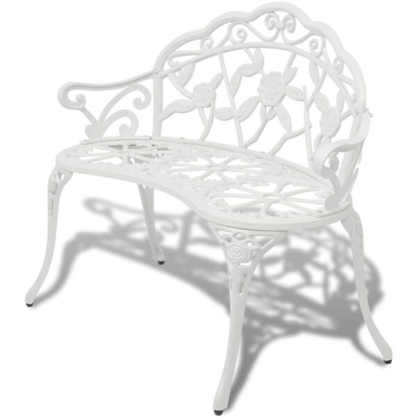 Zavino Outdoor Aluminium Seating Bench in White