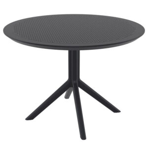 Shipley Outdoor Round Polypropylene Dining Table in Black