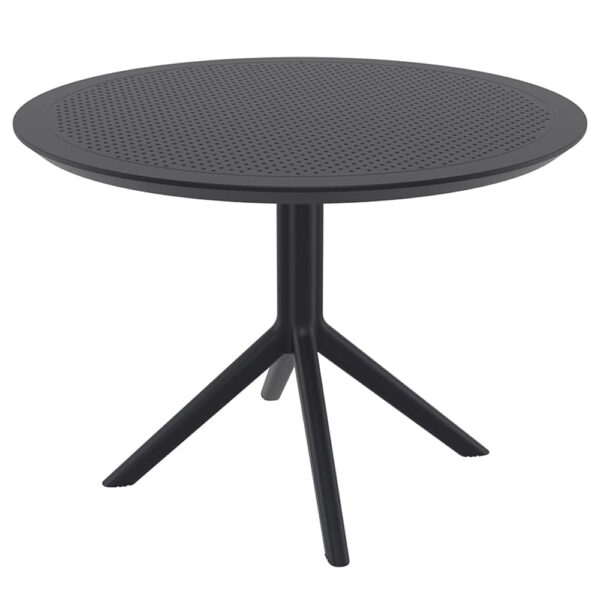 Shipley Outdoor Round Polypropylene Dining Table in Black