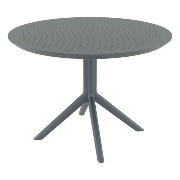 Shipley Outdoor Round Polypropylene Dining Table in Dark Grey